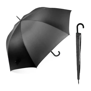 Paraguas Automático Golf XXL Liso Negro, con Funda. 2 unidades
