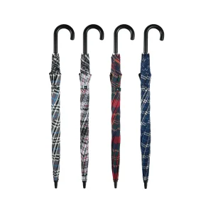 Paraguas Automático Golf Estampado Cuadros Montura Fibra. 4 unidades