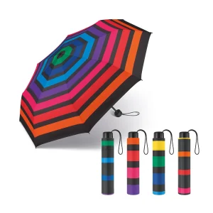 Paraguas Plegable Manual Rayas de Colores. 4 unidades