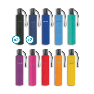 Paraguas Plegable Automático Liso. Assorted 12 unidades