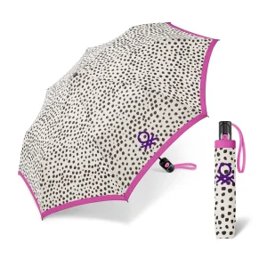 Paraguas Benetton Plegable Automático Wild Dots Eggnog. 2 unidades