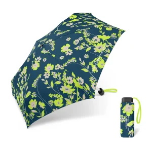 Paraguas Benetton Plegable Mini Manual, Floral Deep Lake. 2 unidades