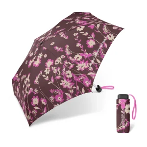 Paraguas Benetton Plegable Mini Manual, Floral Marron. 2 unidades