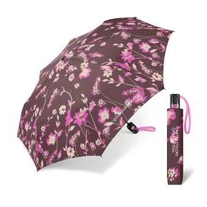 Paraguas Benetton Plegable Automático Floral Marron. 2 unidades
