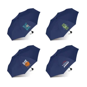 Paraguas Plegable Cadete Manual Azul. 4 unidades