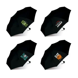 Paraguas Plegable Cadete Manual Negro. 4 unidades