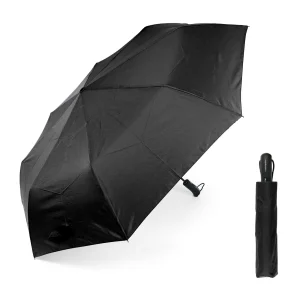 Paraguas Plegable Hombre A/C Liso Negro Golf. 2 unidades