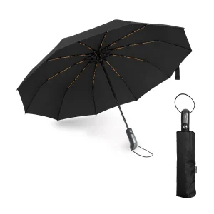 Paraguas Plegable Hombre, A/C XL, Ribete Reflectante. 2 unidades