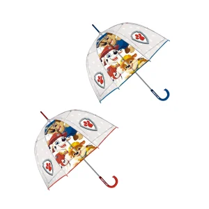 Paraguas Infantil Transparente Manual Burbuja Paw Patrol. 2 unidades